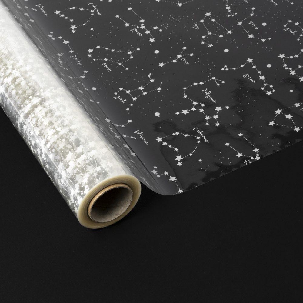 Papel de Regalo Polipropileno Transparente - Constelaci?n Blanco