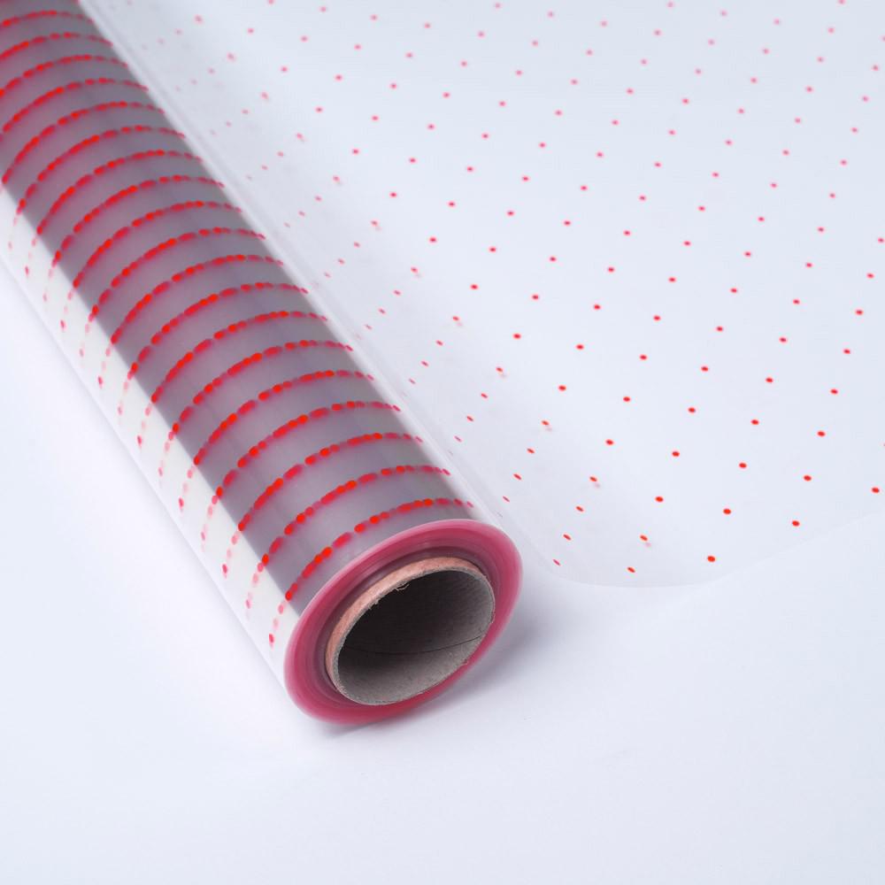Papel de Regalo Transparente con topos rojos peque?os.